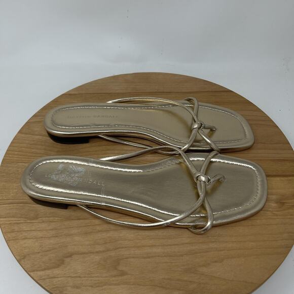 Loeffler Randall Shoes - Loeffler Randall Sandals 10 Liv Metallic Gold Flat Strappy Minimalist Minimalist